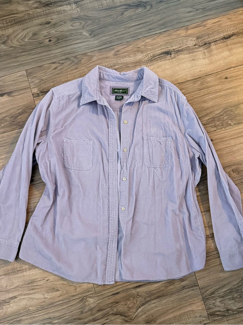 Eddie Bauer Corduroy Lavender Button Shirt